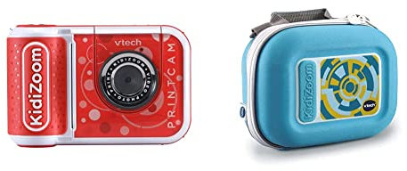 VTech KidiZoom PrintCam (Red) Digital Camera for Kids with Built-In Printer, Action Camera, Portable Hard Case, Suitable for Kids 3+ Years
