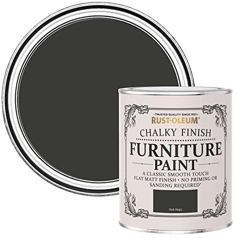 Rust-Oleum Black Upcycled Furniture Paint in Chalky Finish - Dark Magic 750ML (SHDRCT899)