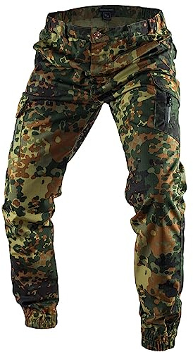 MEGE KNIGHT Men's Tactical Cargo Pants, Water Repellent Ripstop Camo Working Pants, Lightweight Hiking Hunting Tapered Joggers