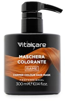VITALCARE | Maschera Colorante Capelli, Ravvivante e Tonalizzante, Colore Rame, Senza Ammoniaca, 300 ml