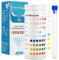 POFIBO 9 In 1 Teststreifen Aquarium, 100 Stück Aquarium Wassertest, Aquarium Teststreifen zum Testen von Eisen, Kupfer, Nitrat, Nitrit, Chlor, Gesamthärte, Gesamtalkalität, Karbonat, PH