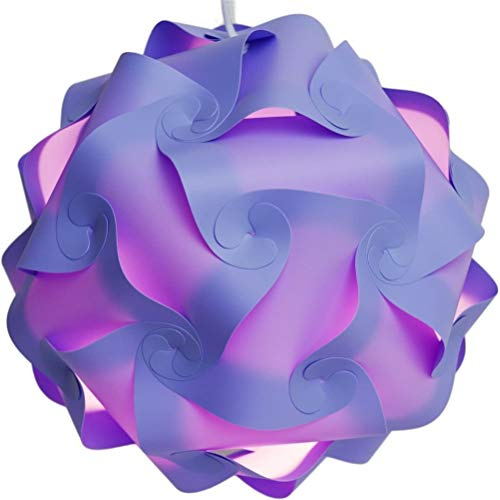 KENANLAN Spherical Chandelier Lampshade DIY Modern Puzzle Lampshade Flexible Chandelier Shade Ceiling Lamp Cover (Purple S)