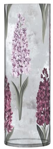 Jarrón de plástico de flores de jacintos de naturaleza, 11.8 x 3.9 pulgadas, jarrón irrompible para sala de estar, interior, dormitorio, comedor, decoración