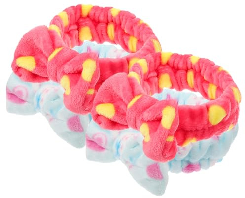 Ipetboom 4pièces Bandeaux Spa Pour Filles Bandeau De Soin Du Visage Kit De Bandeaux Polaire Corail Pour Laver Le Visage Et Bain