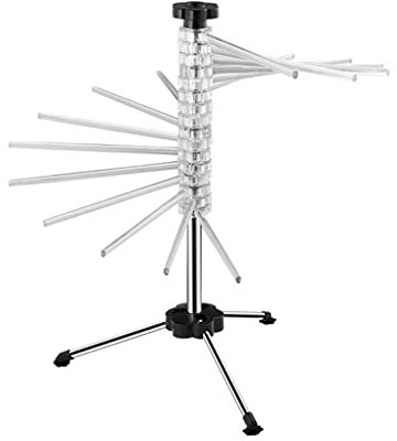 Stendipasta in acciaio inox da cucina, pieghevole, girevole, supporto per pasta