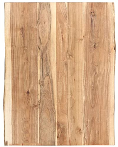 Myheimly Tischplatte Baumkante Massivholzplatte Massivholz Akazie 80x(50-60) x3,8 cm