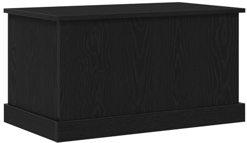vidaXL Caja de Almacenamiento Madera ingeniería Roble Negro 70x40x38cm