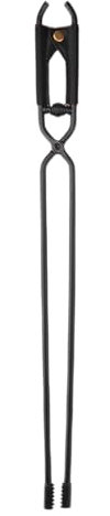 Pinzas de leña, agarrador de troncos de metal, pinzas de troncos resistentes, herramienta de chimenea resistente, diseño portátil, ideal para camping, uso en fogatas en interiores y exteriores