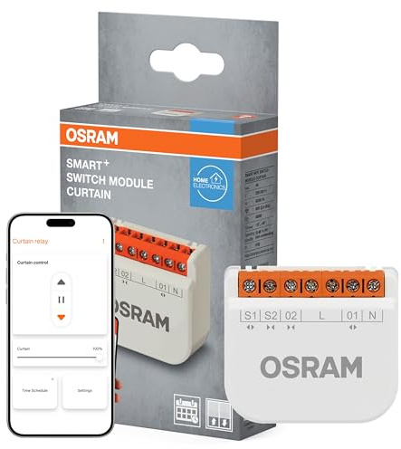 OSRAM Modulo interruttore per tende SMART+ WiFi, carico motore 4A, controllo tapparelle, casa intelligente, compatibile con Alexa, bianco