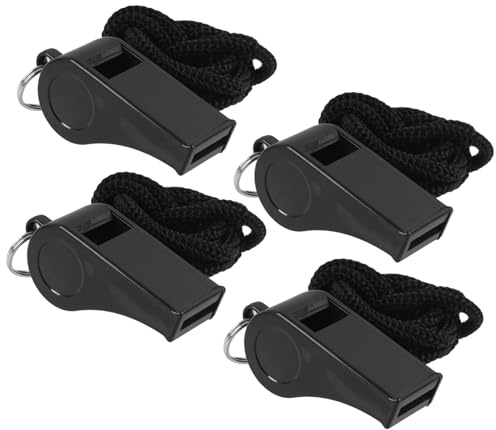 Hawpasy 4PCS Plastic Sports Whistle with Lanyard, Loud Referee Whistle for Coaches, Teachers, Lifeguards, Football Trainers, PE Instructors, Whistles for Kids and Adults, Emergency or School Use