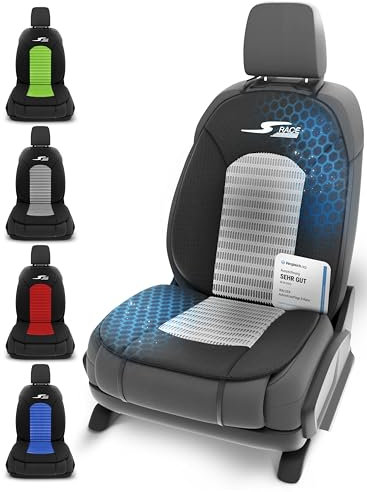 Walser Car Comfort Auto-Sitzauflage S-Race, Auszeichnung Sehr Gut* Autositzauflage, Sitzkissen-PKW, Universal Sitzschoner, Vordersitze, Sitzunterlage, anthrazit/schwarz