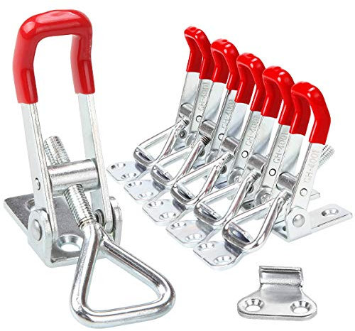 STARVAST 6 Pack Adjustable Toggle Clamp, 360lbs Holding Capacity Heavy Duty 4001 Style Toggle Latch Hasp Clamp for Door, Box Case Trunk, Quick Release Pull Latch, Sturdy Metal Draw Latch