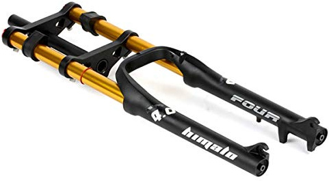 BMX E-Bike Federgabel 26x4.0 Zoll Fahrradgabel Fette Gabeln MTB/ATV Luft Scheibenbremse Dämpfungseinstellung 160mm Federweg QR (Color : Red, Size : 26in)