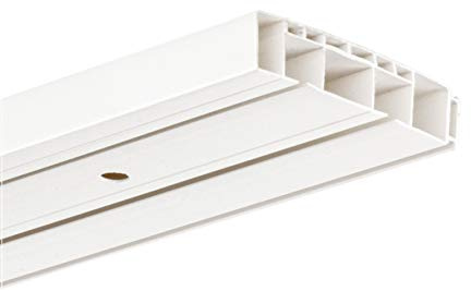 HUGG - Vorhang-Schiene (VS.380.2) 1-/ 2-/ 3- läufig, Decken-Montage, 2-Lauf - Länge: 400 cm