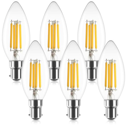 YOUDIAN B15 LED Small Bayonet Candle Light Bulb,Warm White 2700K,Pack of 6