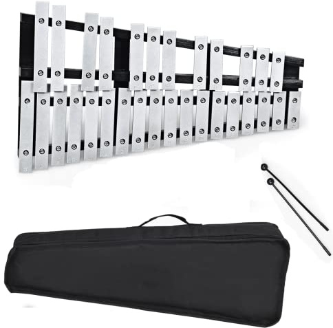 Maxmass 30 Note Foldable Xylophone, Glockenspiel Vibraphone Percussion Instrument with Mallets & Carrying Bag, Aluminum Educational Musical Instrument for Kids Adults Beginner