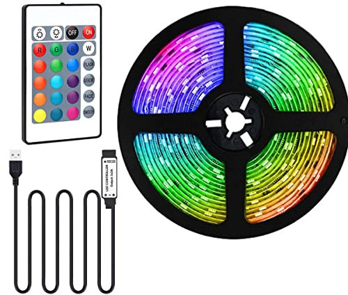 Valletock Colour Changing Led Strip Lights, USB Lights with Remote Control, Fexible Lights Strip for Home Decoration (2 Meter)