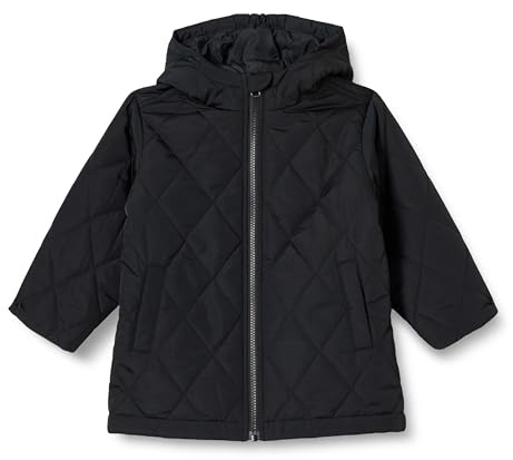 Amazon Essentials Unisex Kids' Long Quilted Jacket, Black, Small