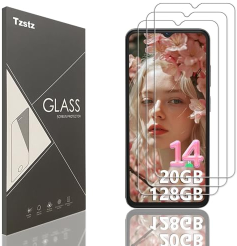 Tzstz 3 piezas vidrio templado protector de pantalla para DOOGEE N55/N55 Pro/N55 Plus 6,56 Dureza 9H Anti Arañazos HD película protectora de pantalla