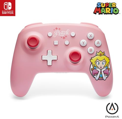 PowerA Wireless Controller for Nintendo Switch - Princess Peach Pink, Switch - OLED Model, Switch Lite, Gamepad, game controller, Bluetooth controller, motion controls, officially licensed