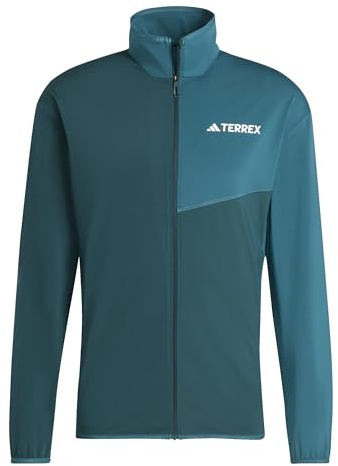 adidas Uomo Terrex Multi Climawarm Full Zip Tech Fleece Jacket, Aurora Ivy, L