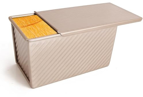 Stampo per pane con coperchio, 21 x 12 x 11,5 cm, rettangolare, per pane tostato, per pane, pane, pane, pane, per forno, pane, pane, pane, antiaderente