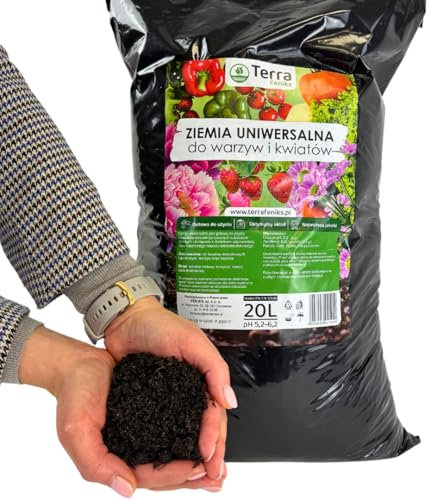 Feniks Terra 20L - Universalerde für Gemüse und Blumen, pH 5,2-6,2, Torf-Kompost-Mischung