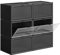 SONGMICS LSP06CB Set of 6 Stackable Shoe Boxes with Door Plastic Size up to 46 x 28 x 22 cm Black