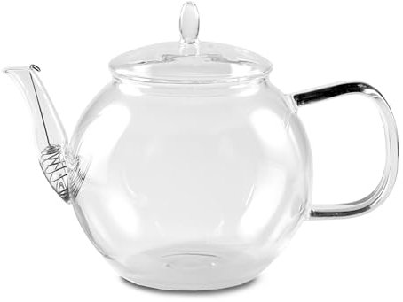 Bedida Teekanne Glas (800Ml) - Teekanne Mit Siebeinsatz Im Auslauf, Glaskanne Mit Deckel, Tee Geschenk
