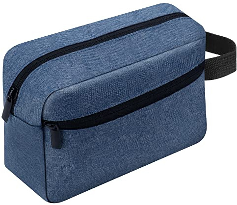 Toiletry Bag for Men, Portable Travel Wash Bag Waterproof Shaving Bag Toiletries Accessories Cosmetic Bag Make Up Bag, Gym Shower Bathroom Makeup Bag with Handle (Blue)