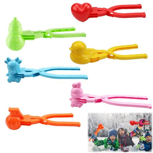 ZoneYan Schneeball Former, 6 Stück Schneeball Maker, Sandball Schneeball Clip, Winter Schneeballzange Spielzeug, Schneeball Clip für Kinder im Freien Spielen Schnee, Winter Outdoor Spielzeug