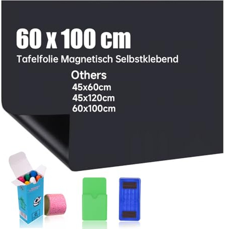 Tavelfolie magnetisk självhäftande, 60 x 120 cm magnetfolie självhäftande svart