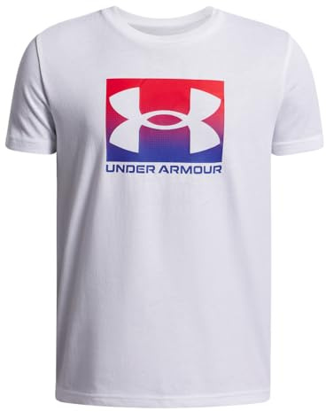 Under Armour Niño Boxed Sports Update Short Sleeve, Camiseta de Manga Corta para Entrenamiento y Ropa Informal, Camiseta Deportiva, Suave y transpirableWhite / / Royal,YLG
