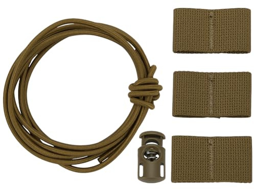 FINGERINSPIRE 1 Set Olive Tactical Flag Bungee Elastic Fastener Strap Shock Cord Retention Nylon with Plastic Outdoor Strap Retention Molle Webbing Loop Cord Lock Secure Plate Carrier Attachment