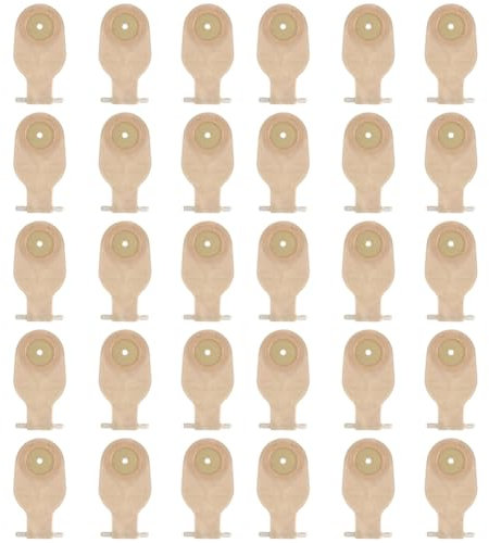 Pqahffowr Bolsas de Ostomía de 30 Piezas, Bolsas Drenables de una Pieza para Colostomía, Ileostomía, Cuidado del Estoma, Bolsas de Colostomía con Válvula de Drenaje de 20-60 mm