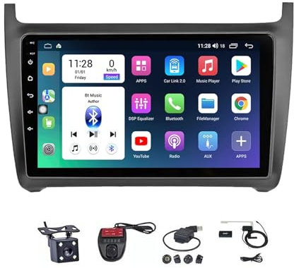 Generico Autoradio Android 12 da 9 per Volkswagen VW Polo 2008-2018, Radio 2 DIN da Incasso con Navigazione, CarPlay, Android Auto, Ricevitore FM/AM, Controllo vocale