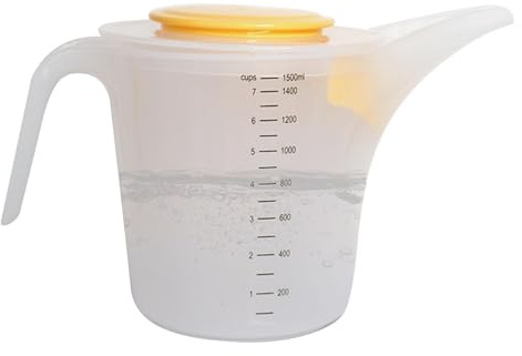 Tazza di misura - tazza da cucina da 1500 ml, miscela di cottura | Ciotola di misurazione del liquido di uovo premium con uovo pesante, filtro in schiuma resistente per cucina da cucina da forno