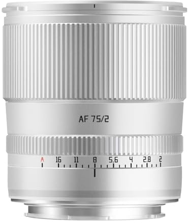 TTArtisan AF 75 mm F2-objektiv porträttobjektiv, stor bländning, autofokusobjektiv för L-Mount-kameror S1 S1R S1RII S1H; S5 S5M2 S5M2X S9; SL SL2 SL2-S T TL TL2 CL ;FP FPL BF etc. (Silver)