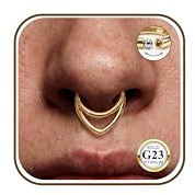 JeweBella 16G G23 Titane Piercing Nez Anneaux Argent/Or Helix Piercing Septum Clicker Segment Anneau Nez Piercing Cartilage Boucles d'Oreilles Piercing Conch Tragus Daith Nostril 8mm/10mm