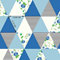 Dreiecke Blumen Blau 100% Baumwolle Baumwollstoff Kinder Kinderstoff Meterware Handwerken Nähen Stoff Tiermotiv 100x160cm 1 Meter