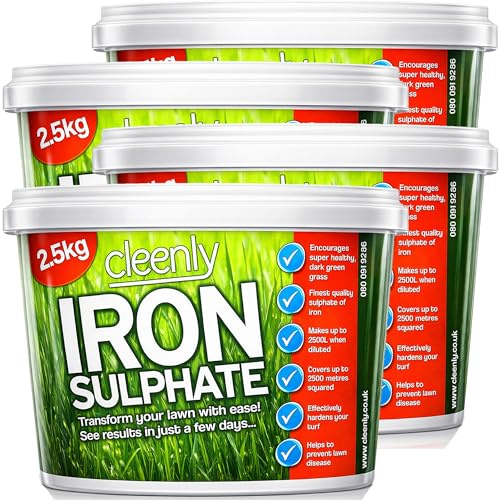 Cleenly Iron Sulphate for Lawns 10kg (Makes up to 10000L When Diluted & Covers up to 10000m2) Pure Lawn Tonic Ferrous Sulphate of Iron Lawn Greener and Turf Hardener