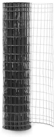 EASY CLOTURE Grillage soudé en Rouleau H2m00 x L25m Fil 2.5mm Maille 100x50 mm Gris Anthracite