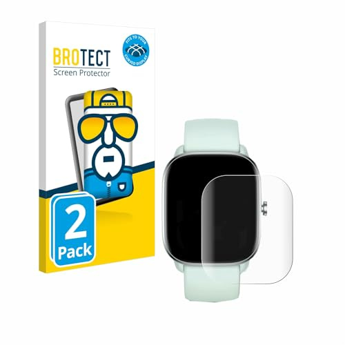 BROTECT 2 Stück Full-Cover Schutzfolie für Huami Amazfit GTS 4 Mini Full-Screen Displayschutz-Folie [3D Curved, Anti-Fingerprint, Kristall-Klar]