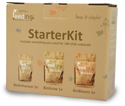 Green House Feeding Bio StarterKit - Starter Dünger Set für den organischen Anbau mit NPK-Dünger und Wachstumsverstärker - reicht für 100-150 Liter Substrat