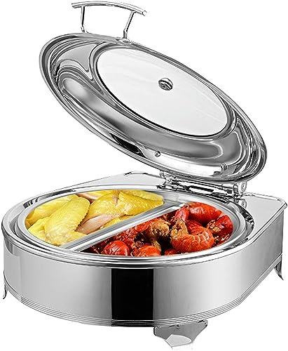 FLTRGO Calentador de Comida Chafing Dish Electrico para Buffet, 6L Calienta Platos Bandeja de Calentamiento para Banquetes de Fiesta en la Cocina