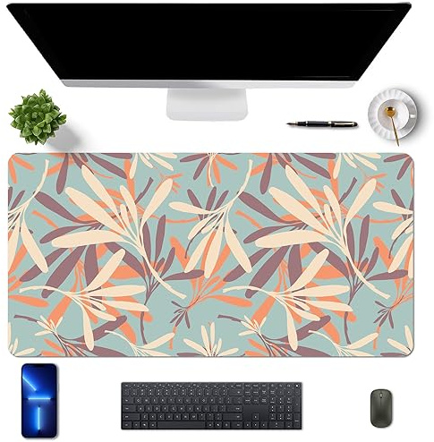 MAYCARI Tapis de Bureau en Cuir PU Imperméable Tapis de Souris Grand 80x40 cm Mouse Pad pour Bureau/Maison, avec Motif Personnalisé