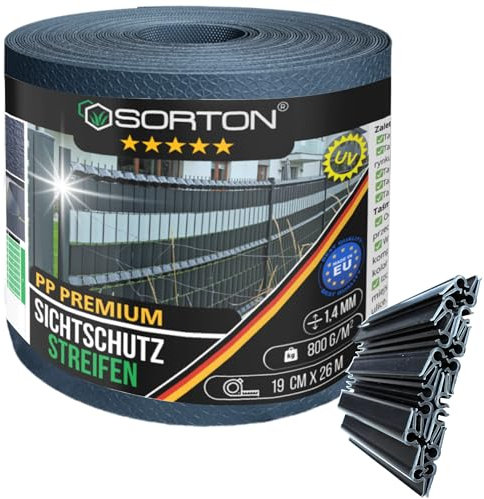 Sorton Brise-Vue en PVC Kit Lamelle Occultante Rouleau Bande Occultant Brise Vue Grillage Rigide Occultant Cache Cloture en Panneau Rigide pour Jardin 26M x19CM+10 Clips