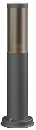 ledscom.de Stigbelysning/pollarlampa/trädgårdsbelysning PORU för utomhusbruk, rökt look, IP44, 38,5 cm, antracit, 1x E27 max. 40W