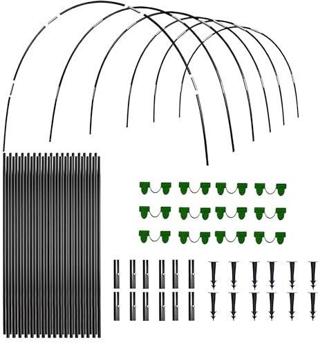 Lot de 18 tunnels en film pour parterre surélevé, tunnels de plantation, arches amovibles pour plate-bande surélevée, arches de serre, arches pour jardin, plate-bande surélevée pour plantes, fruits et