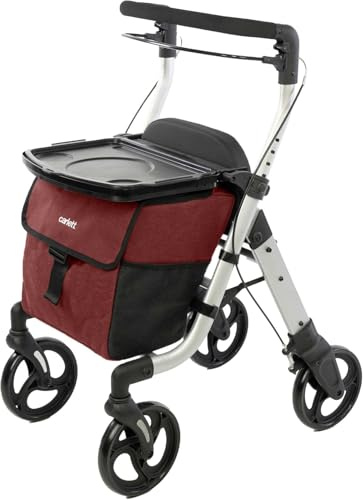Carlett - Lett Walk | Andador Convertible para Interior y Exterior | Producto Médico Homologado | Asiento Plegable y Bandeja Multiusos | Ruedas XL Giratorias | Freno Doble y Manillar Ajustable